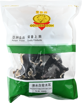 getrocknete schwarze Pilze mit weißem Rücken - Golden Lion - 100 g
