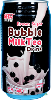 Bubble Milchteegetränk Brauner Zucker mit Boba Perlen - Rico - 350 ml