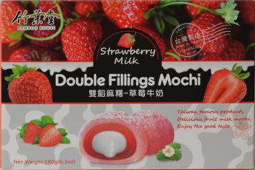 Mochi mit doppelter Füllung Erdbeere und Milch - Bamboo House - 180 g
