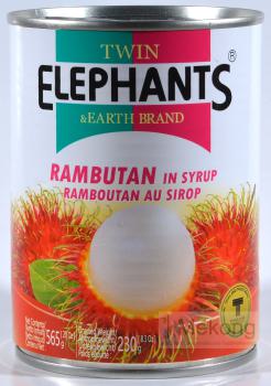 Rambutan in Sirup - Twin Elephants - 565 gAbtropfgewicht: 230 g