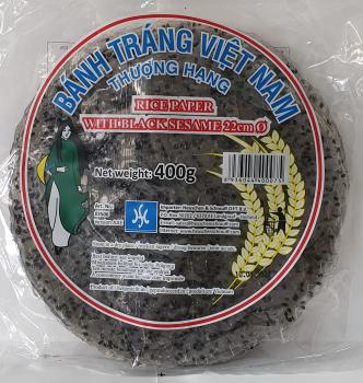 Reispapier mit schwarz. Sesam 22 cm - Hs - 400 g