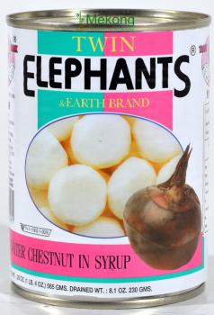 Wasserkastanien in Sirup - Twin Elephants - 565 g