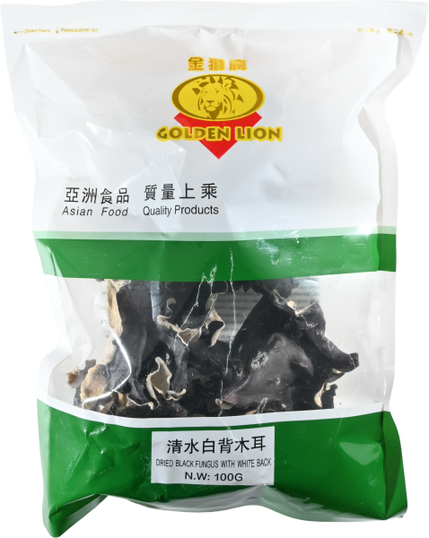 getrocknete schwarze Pilze mit weißem Rücken - Golden Lion - 100 g